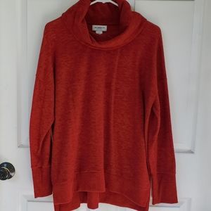 Red cowl neck sweater